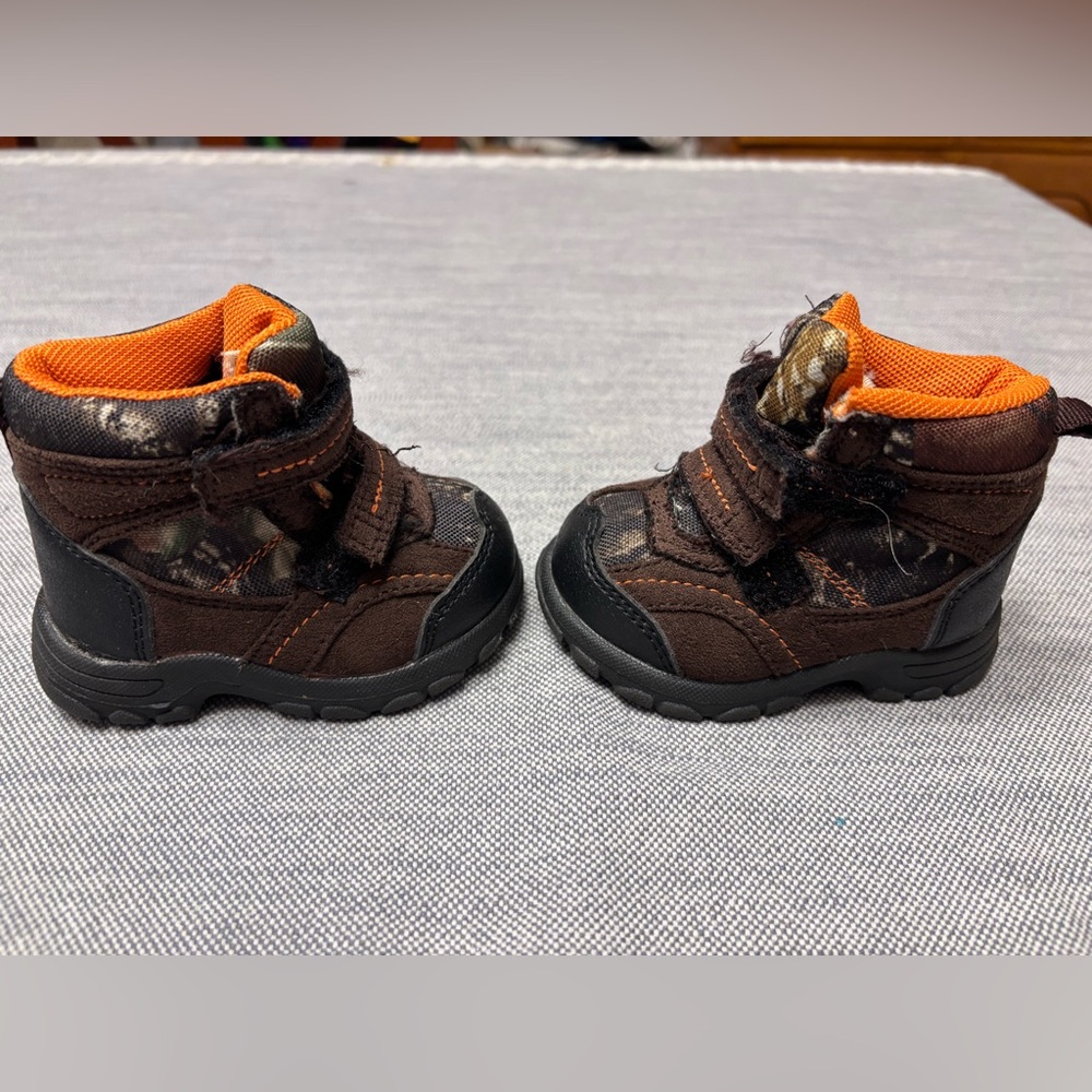 Brown and Orange Toddler Boots